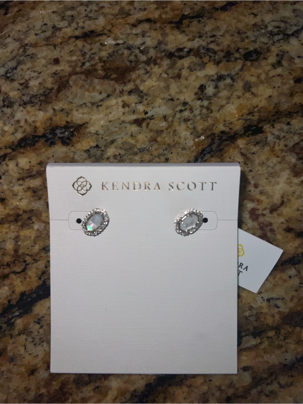 Kendra Scott Silver Iridescent Halo Stud Earrings